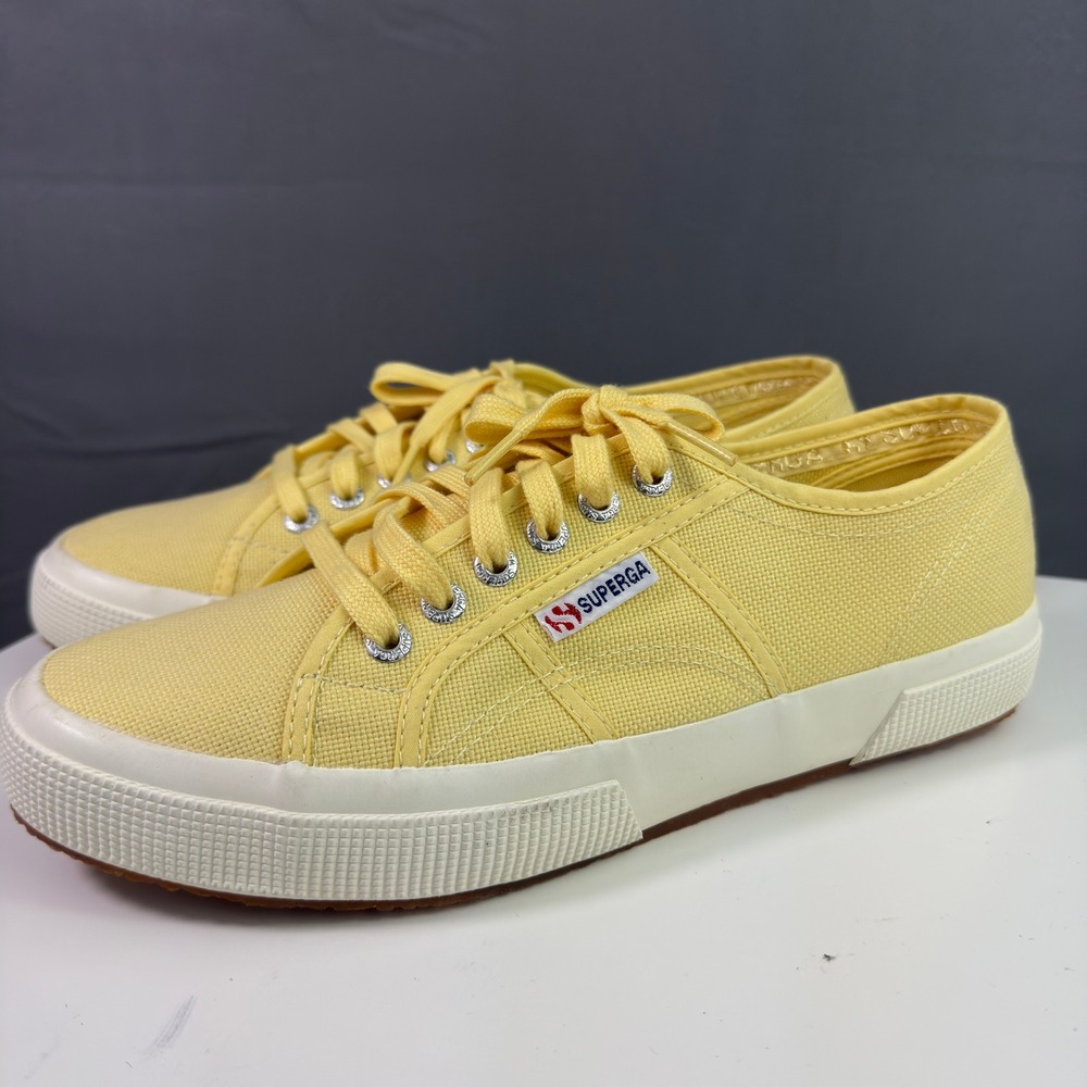 Superga 2750 Cotu Classic Sneakers Womens 9.5 Yellow Canvas Low Top Shoes - Picture 3 of 15